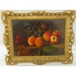 GW Harris R.A. oil on canvas still life of fruit, signed bottom right, 25.5 x 35.5cm