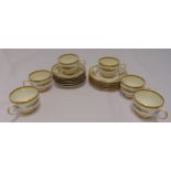 Paragon teaset to include six trios decorated with gilded borders and flowers (18)