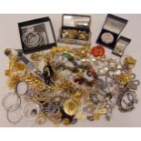 A quantity of costume jewellery to include rings, watches, necklaces, earrings and bangles