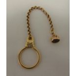 9ct yellow gold key ring and fob on a fancy link chain, approx total weight 8.3g