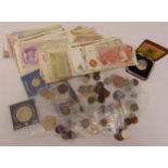 A quantity of coins and banknotes GB and foreign