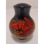 William Moorcroft lamp base decorated with flowers and leaves, 21cm (h)