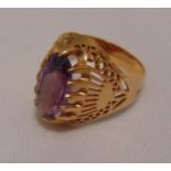 9ct yellow gold and coloured stone dress ring, approx total weight 6.3g