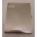 A hallmarked silver engine turned cigarette case, approx total weight 170g