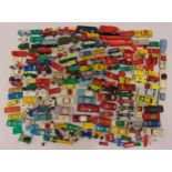 A quantity of diecast to include Corgi, Dinky, Matchbox cars, trucks, buses and farm equipment