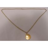 9ct yellow gold chain with two 9ct gold pendants, approx total weight 22.9g