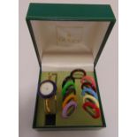 Gucci vintage multi colour interchangeable bezel watch in original fitted case