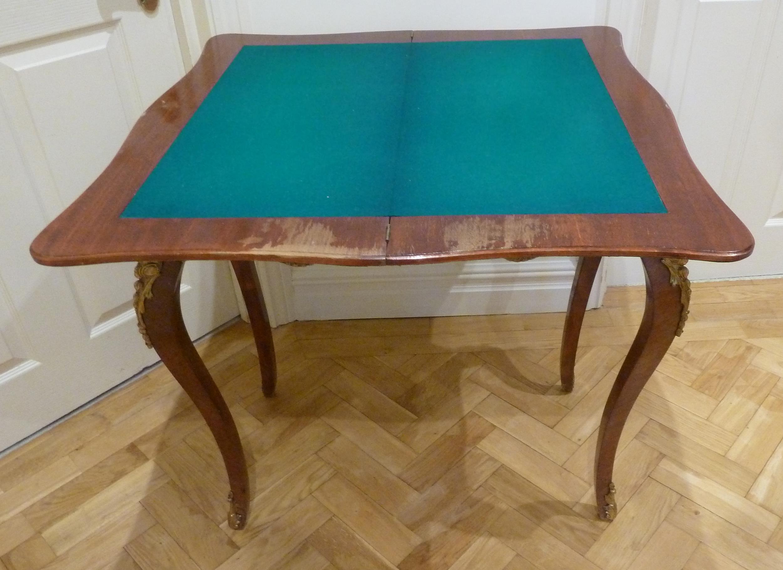 A French style inlaid rectangular games table with applied porcelain roundels and gilded metal - Image 2 of 2