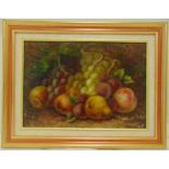 W Vincent oil on canvas still life of fruit, signed bottom left, 26 x 36cm