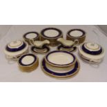Royal Worcester Diplomat pattern dinner service for twelve place settings to include plates,