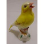 Meissen figurine of a canary, marks to the base, A/F, 11cm (h)