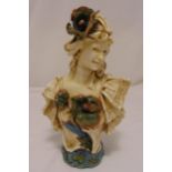 Royal Dux figurine of a lady holding flowers, marks to the base, 47cm (h)