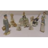 A quantity of Lladro figurines to include animals and children (8)