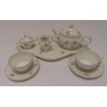 Richard Ginori tea for two set to include a tray, two cups and saucers, sugar bowl, milk jug and