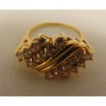 14ct yellow gold and CZ ring, approx total weight 5.7g