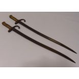 Two 19th century military bayonets one dated 1866