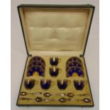 Royal Worcester a cased set of six coffee cup, saucers and hallmarked silver coffee spoons