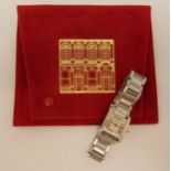 Cartier Tank Francaise ladies stainless steel wristwatch to include original wallet and a copy of