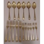 A quantity of hallmarked silver Old English pattern flatware to include spoons and forks, approx