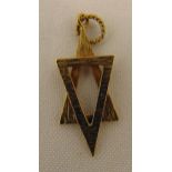 9ct yellow gold Star of David, approx total weight 2.1g