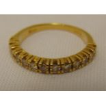 18ct yellow gold half eternity diamond ring, approx total weight 3.2g