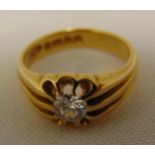 18ct yellow gold and diamond gypsy set ring, approx total weight 5.7g