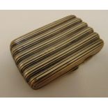 A hallmarked silver cigarette case, rectangular with ribbed cover and base, approx total weight 70g