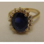 18ct white gold sapphire and diamond dress ring, approx total weight 5.3g