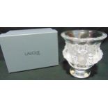Lalique Dampierre vase signed to the base in original packaging, 12.5cm (h)