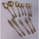 A quantity of white metal flatware, approx total weight 538g