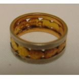 A yellow and white gold ring, approx total weight 7.5g