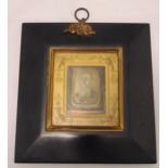 A framed Daguerreotype photograph of James Mathewson circa 1850, 5.5 x 4.5cm