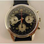 Breitling gentlemans 1960s Toptime 24 hour chronograph, with three subsidiary dials and Arabic