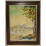 Pierre Struys framed oil on canvas titled Glen sur la Loire, signed bottom left, 81.5 x 60.5cm