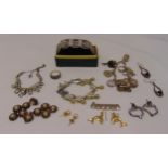 A quantity of silver and costume jewellery to include earrings, necklaces and bracelets
