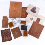 A group of copper printing plates, relating to Brian North Lee