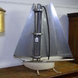 A Vintage painted and chrome ship design heater