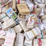 Bundles of cigarette cards, including Player's Cricketers, Churchmans, The Story of Navigation etc
