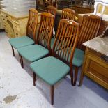 A set of 6 Danish teak dining chairs, by Preben Schou, circa 1989 (4 and 2), label to the