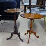 A yew wood oval wine table, and mahogany wine table (2)