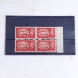 POSTAGE STAMPS - GB - 1951 Festival of Britain 5/-, in right marginal unmounted mint block of 4,