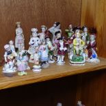 A group of 19th century and later small Continental and Staffordshire figures, tallest 11.5cm