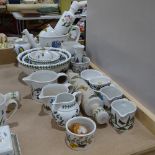 A group of Portmeirion Botanic Garden pattern ceramics, including mixing bowls, watering can,