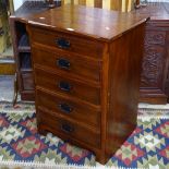 An Empire style hardwood chest of 3 short drawers, on bracket feet, W63cm, H75cm, D37cm