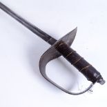 A 19th century Cutlass sword with iron guard, blade length 87cm