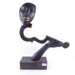 A modernist metal sculpture, height 55cm