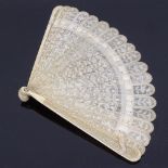 A 19th century Chinese finely carved and pierced ivory brise fan, length 17.5cm