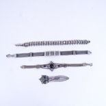 Various Danish silver, including Hans Jensen owl bookmark, bracelets etc, 48.3g total (4)