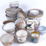 A large group of 19th and 20th century ceramics, including tea bowls, teacups, saucers etc