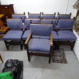 A set of 9 oak and upholstered dining chairs (8 and 1)